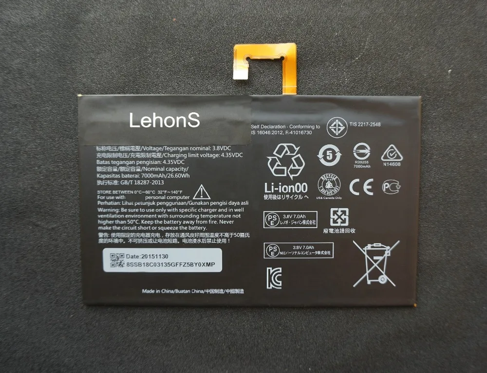 LehonS 1x Li Polymer Battery Batteries For Lenovo L14D2P31 Tab 2 A7600