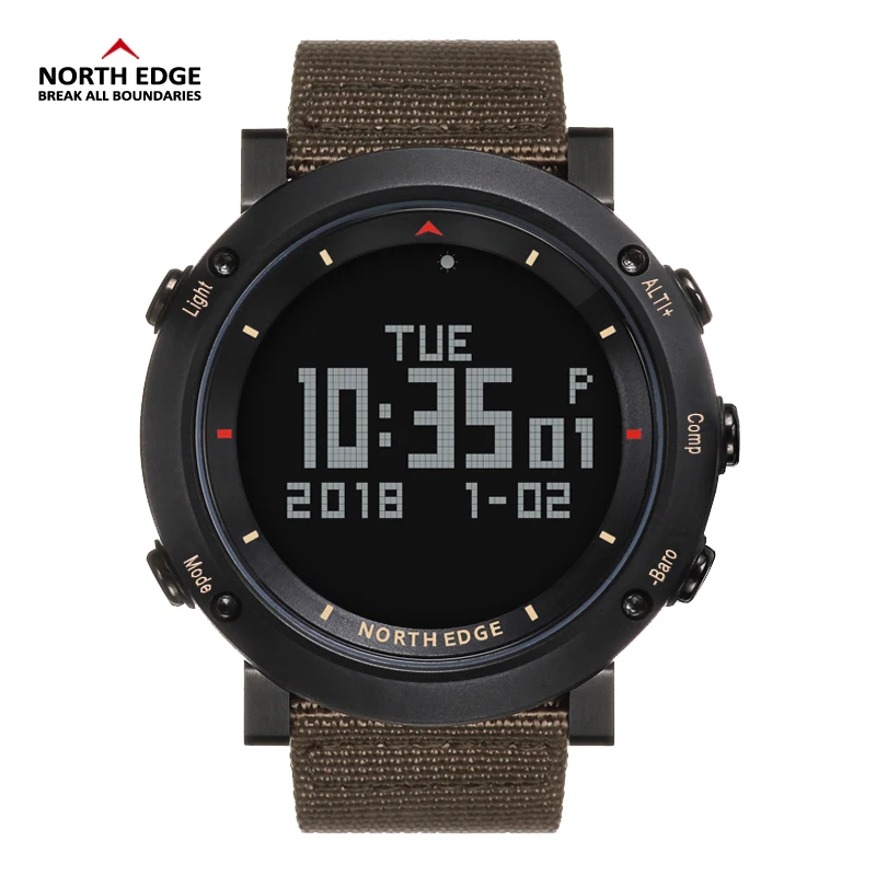  NORTH EDGE Men Sport Watch Altimeter Barometer Compass Thermometer Pedometer Calorie Hand Clock Dig - 32888520783