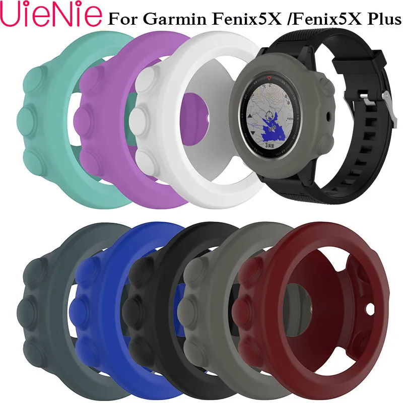 

Fashion soft silicone protective case for Garmin fenix 5X/5X Plus sports watch cases with dust plug protection watch accessories