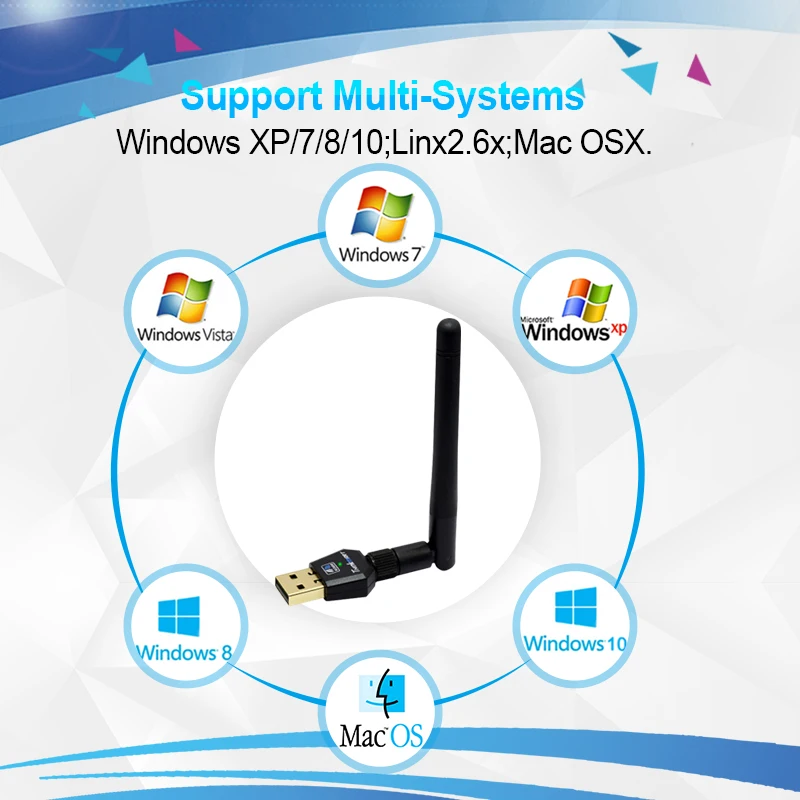 Wifi антенна Сеть карта Бесплатный драйвер AC600Mbps USB Wi-Fi Беспроводной адаптер RTL8811AU 2,4G 5,8G двухдиапазонный для Win Max Linx2.6X