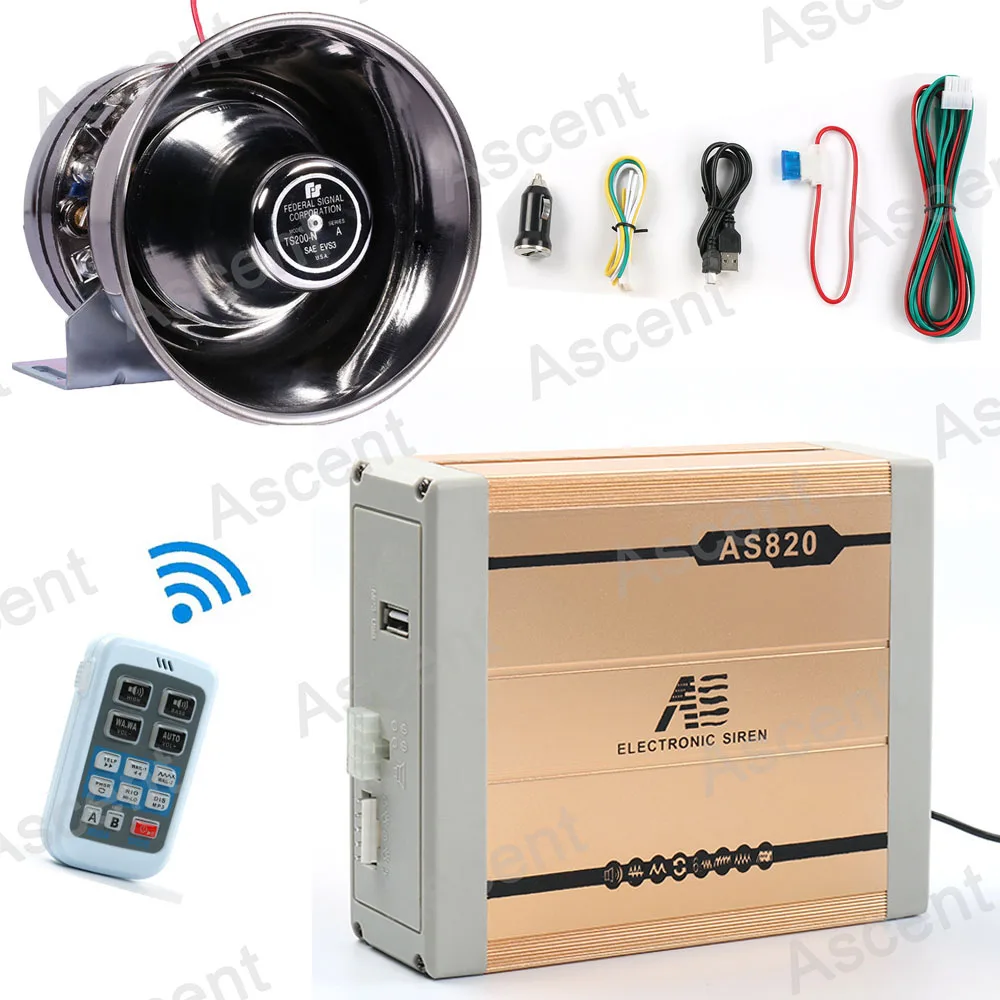 

LARATH New Police Siren 18 Kinds of siren sounds with Wireless Remote Control PA System Vehicle Siren Speak with the microphone