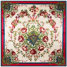 Rose Flores de Correspondência de Cores Lenço Quadrado Lenços de Seda Sentimento 90 cm Jogo Acessório Vestuário Adicionar a Roupa Da mulher Da Menina Presente 90FJ22