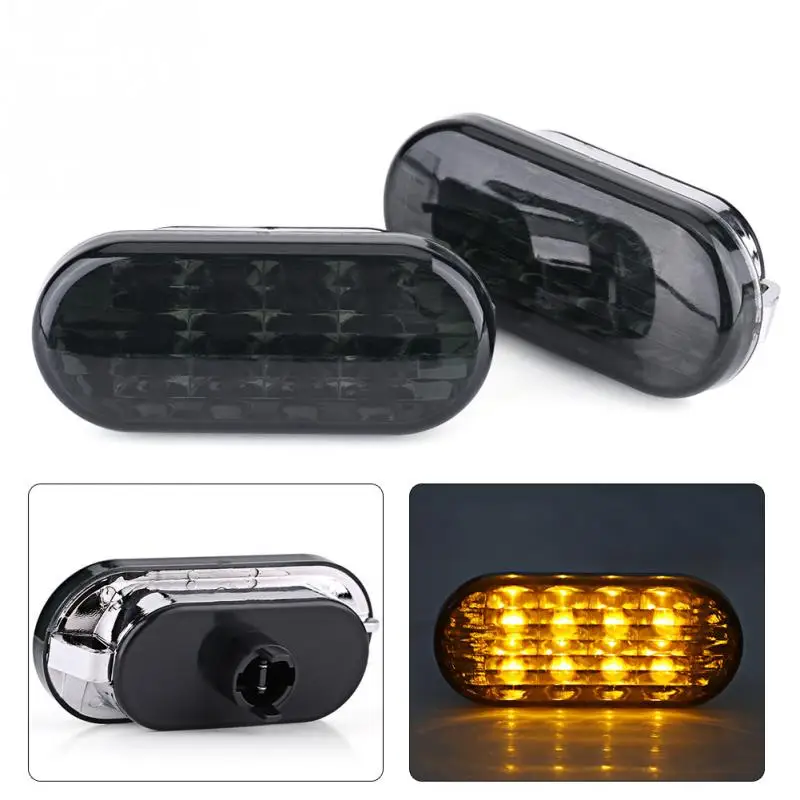 

1 Pair 12V Car Side Marker Light Amber LED Side Marker Light for VW Golf Jetta Bora MK4 Passat B5 B5.5 Black Lens