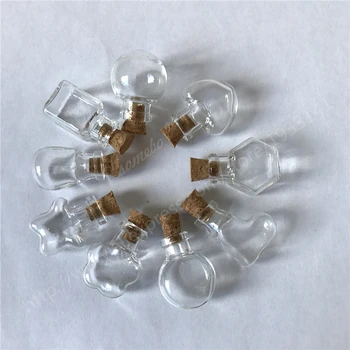 

20 x 2ml Mini Cute Glass Bottle With Cork Small Glass Vials With Cork Stopper Decorative Corked Glass Bottle For Pendants