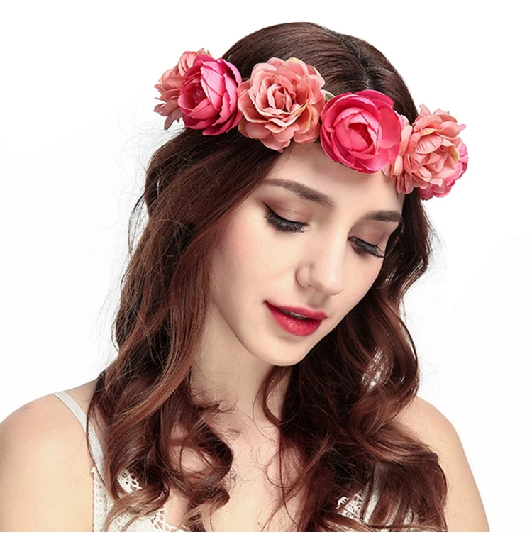 3 Pièce Bandeau À Fleurs, Bandeau Couronne Fleurs, Couronne De Fleurs 3 Pièce Bandeau À Fleurs, Bandeau Couronne Fleurs, Couronne De Fleurs