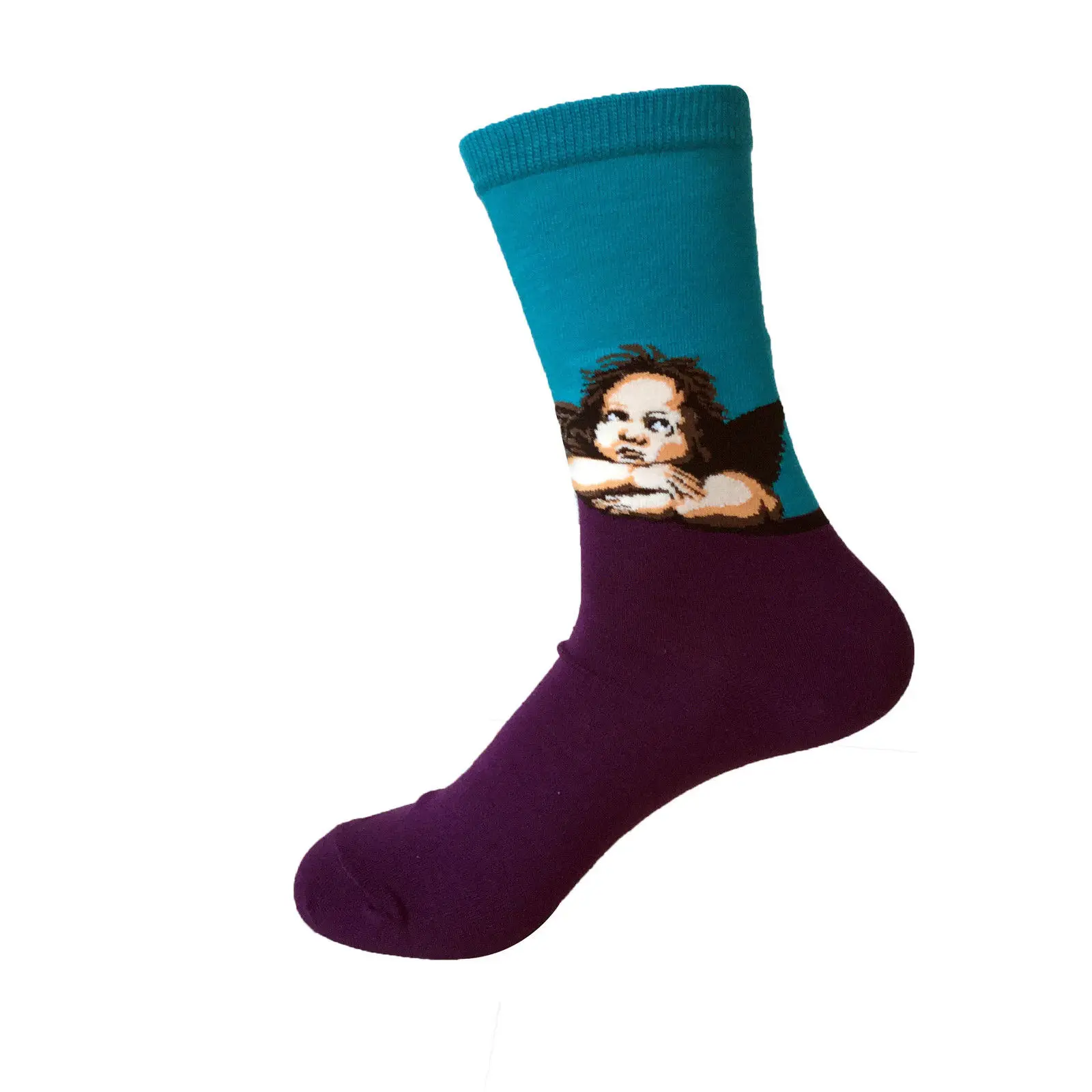 Новая мода 3D Ретро картина искусство носки унисекс для женщин и мужчин забавная Новинка Звездная ночь винтажные носки - Цвет: G