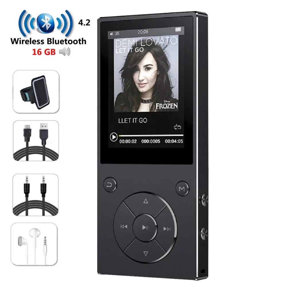 Mp3 плеер с Bluetooth 16 ГБ цветной экран 2 4 дюйма металлические музыкальные