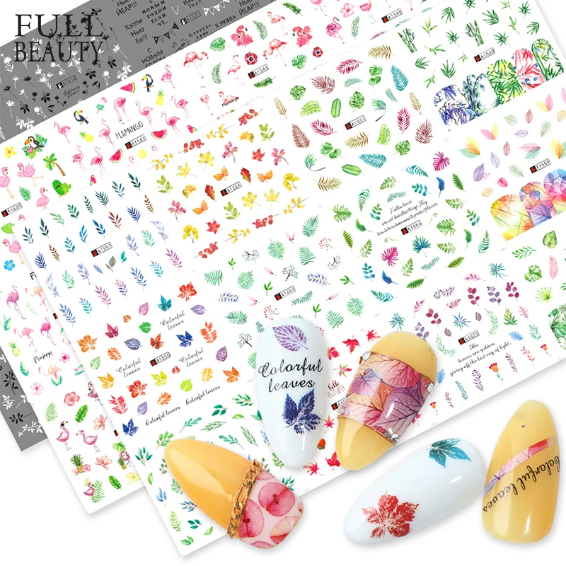 

Letters Flower Maple Sticker for Nail Sliders Water Transfer Nail Art Decals Russian Word DIY Manicure Wraps Tool CHA1513-1560