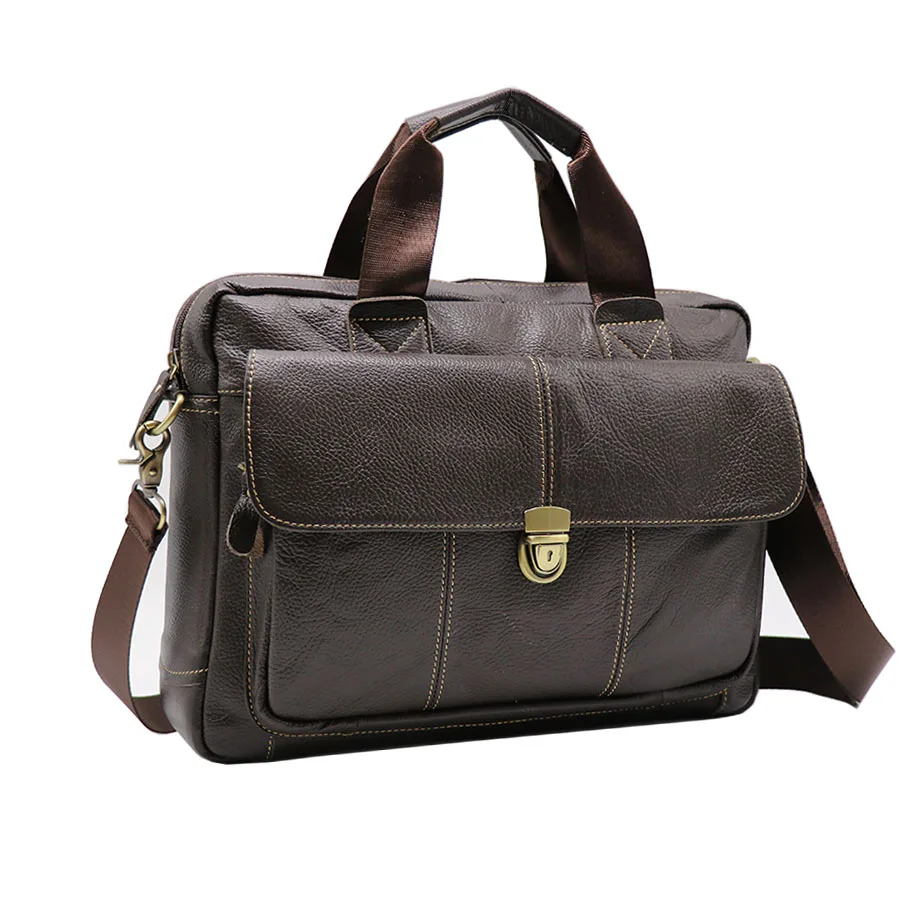 جلد طبيعي الأعمال الأعلى مقبض حقيبة يد الرجال Crossbody حقيبة كتف الرجال حقيبة ساع 15 \