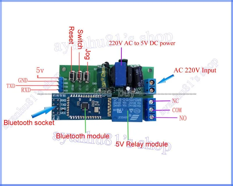 Беспроводной релейный модуль SPP Bluetooth мобильный пульт дистанционного управления
