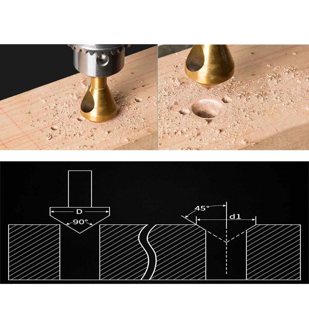 4 шт. зенковки для снятия заусенцев сверла с отверстием конусный резак+ 1 шт. 10 мм треугольные плитки сверла твист сверло для керамической кладки