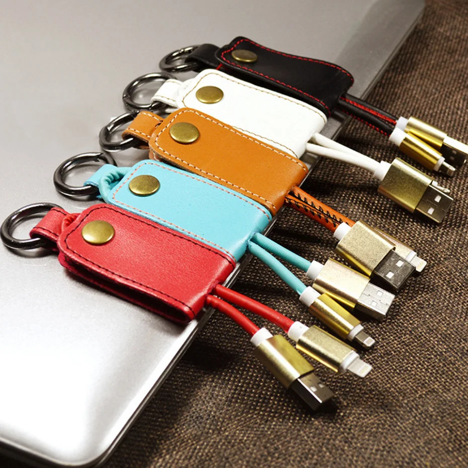 Creative USB Cable Storage Keychain for IOS Android Portable Key Holder