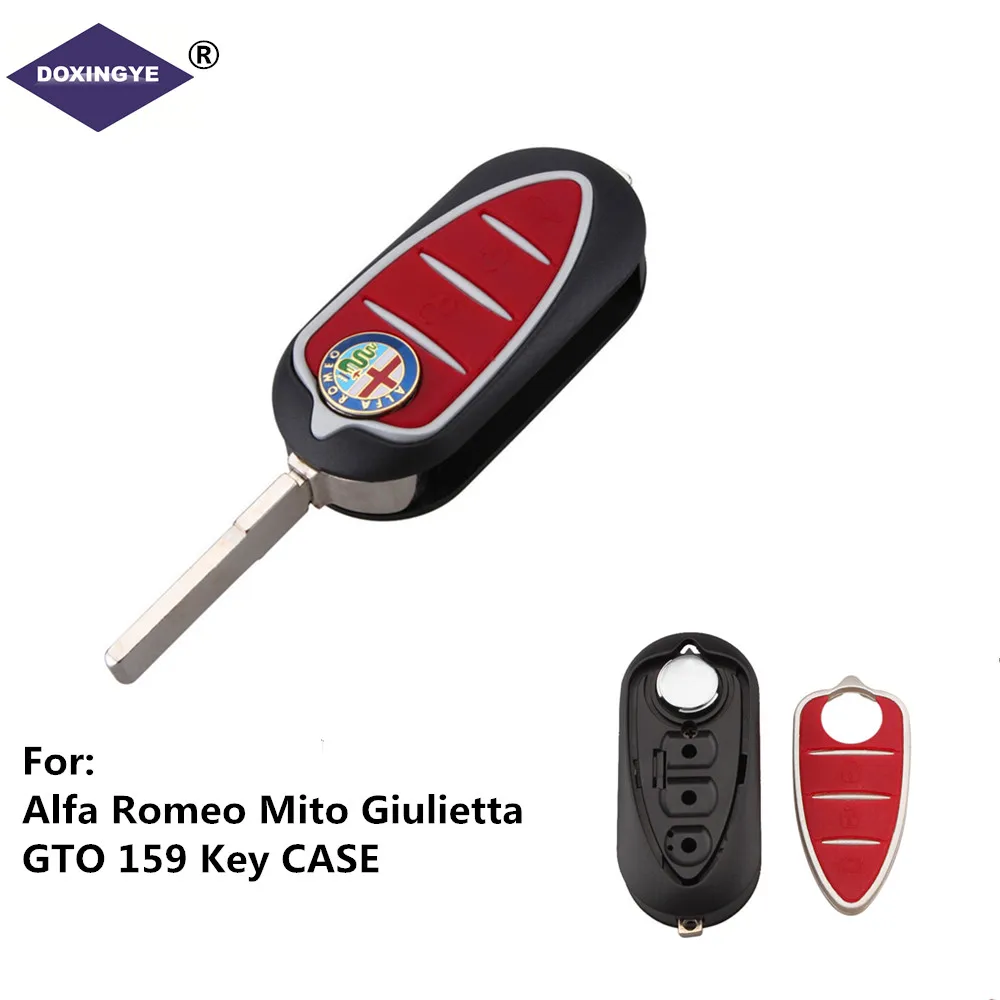 

DOXINGYE 3 BUTTONS Remote Key Fob CASE Shell Case KEY Remote Control For Alfa Mito Giulietta GTA Brera 159