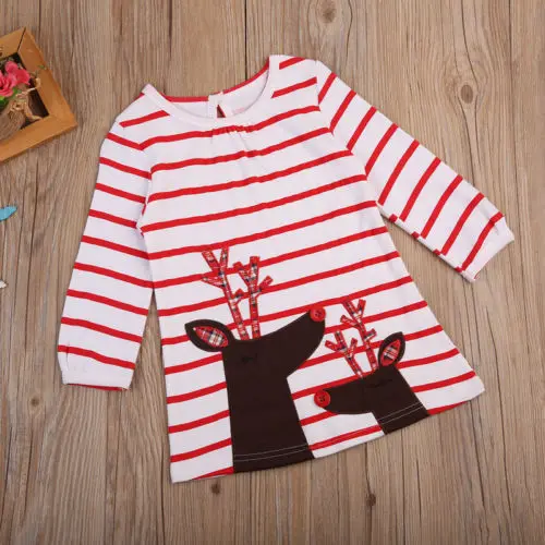 

2017 Newest Baby Girls Christmas Xmas Reindeer Little Girls Cute Dress One Piece