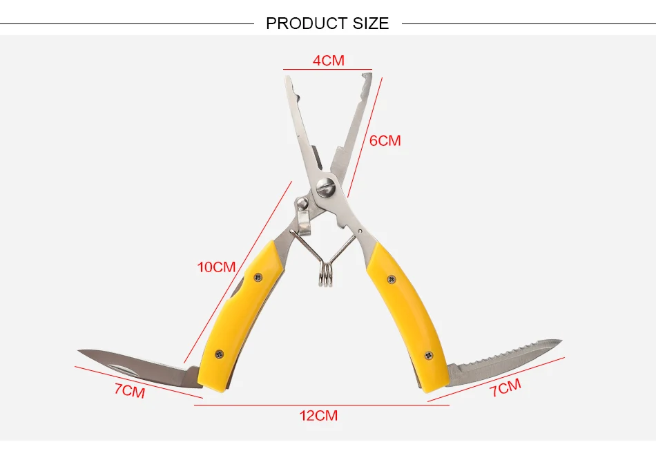 JACKFISH портативные 2 цвета складные многофункциональные рыболовные плоскогубцы из нержавеющей стали ножницы леска резак удалить инструменты для ловли с крюка
