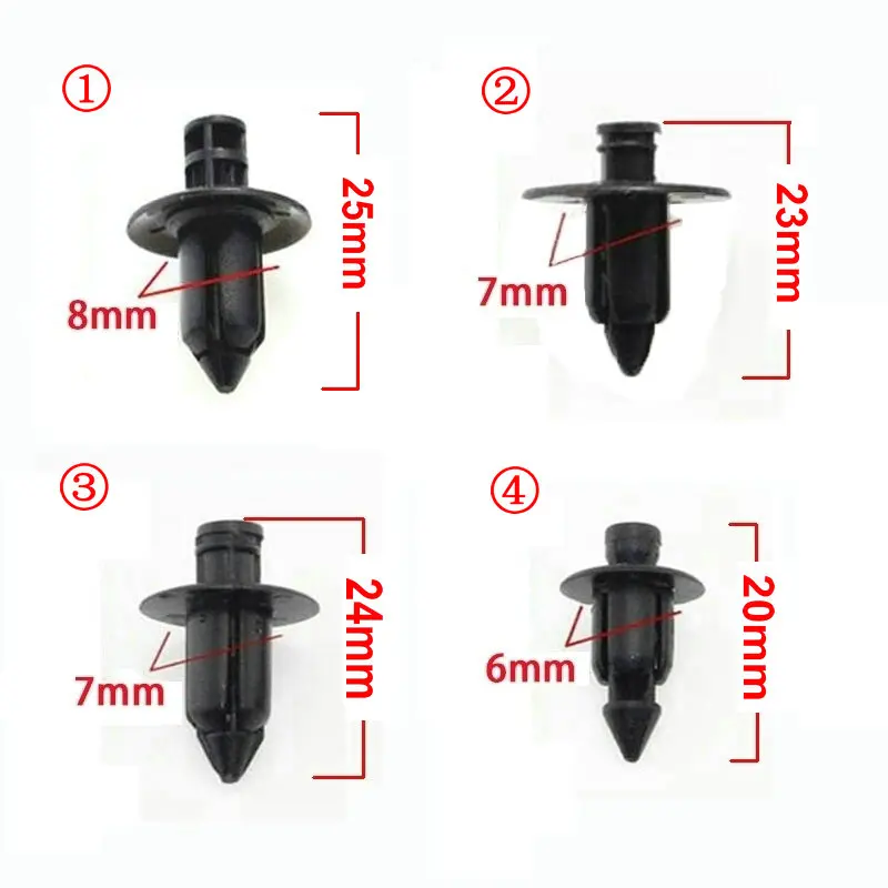 10 X Clips Gummidichtung Türverkleidung 7mm Schwarz VOLKSWAGEN