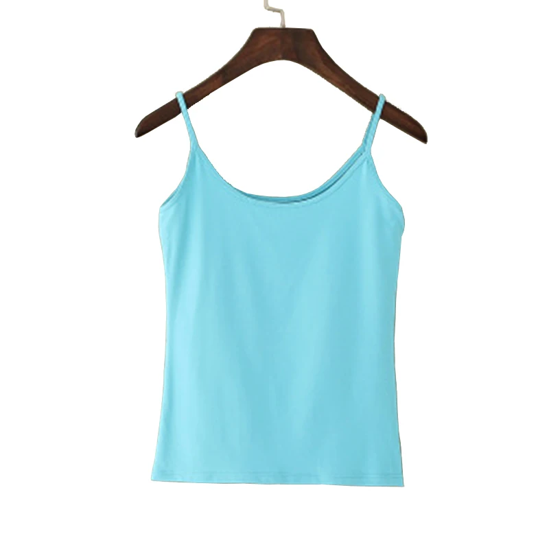 Tank top Women Summer Casual Camisoles Women's Tops T-shirt Spaghetti Strap Cropped Vest Female Camis Fashion Synthetic cotton 0 (2)