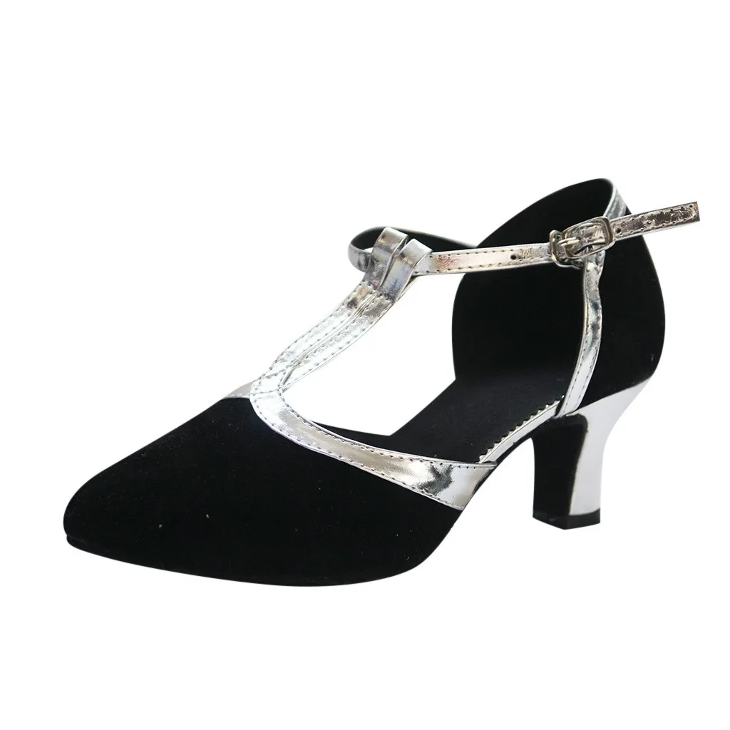 

Women's Ballroom Tango Latin Salsa Dancing Shoe Sequins Shoes Social Dance Shoe Spring fashion British Wind Spike Heel hot Mar 6
