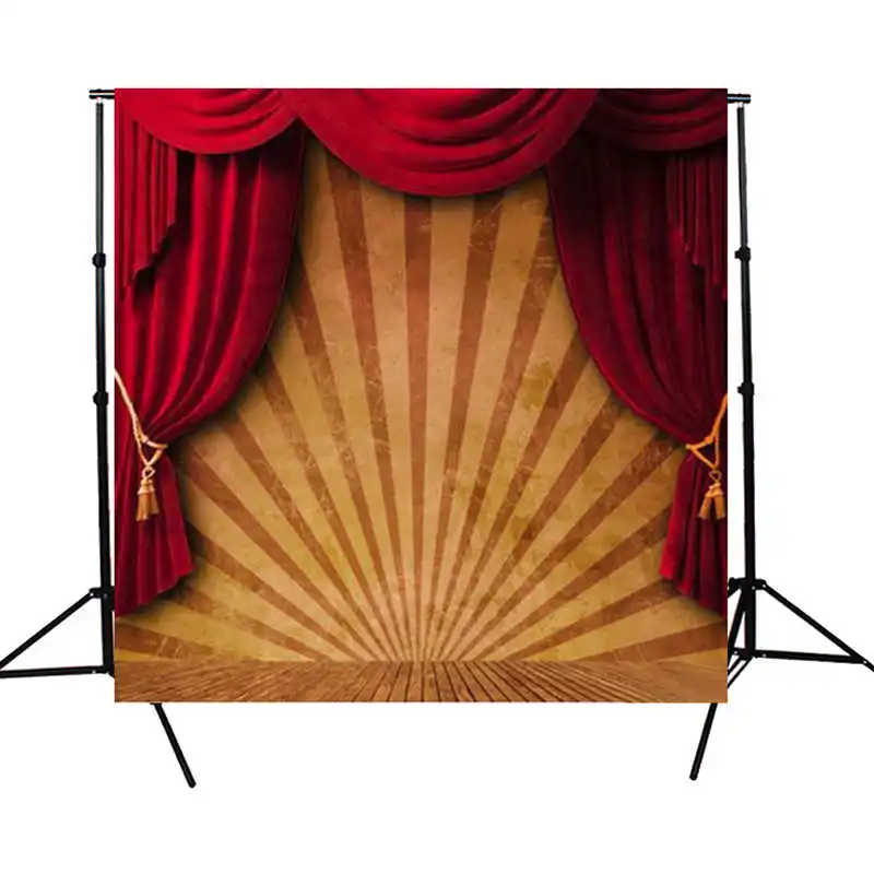 

10x10FT Circus Red Curtain Stage Photography Backdrop Background Studio Vinyl