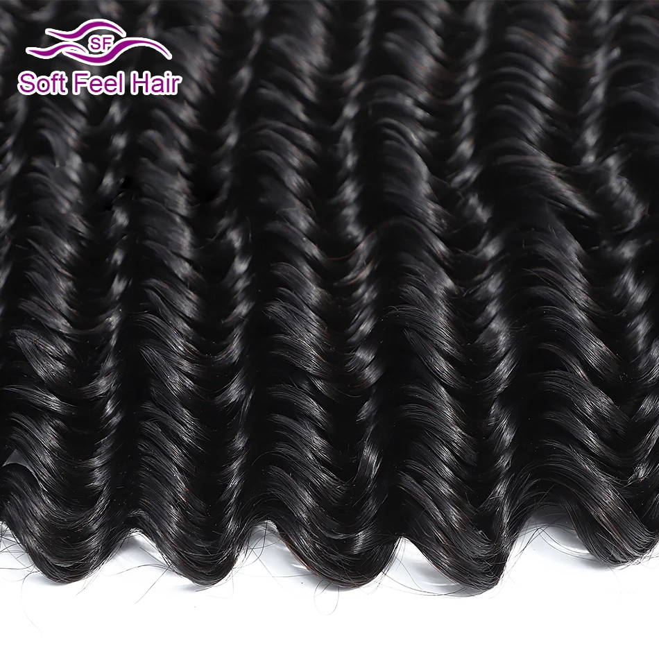 Soft Feel Hair 1/3/4 шт. глубокая волна пучки бразильских локонов плетение пучки Пряди человеческих волос для наращивания 8-28 дюймов Волосы remy натуральный Цвет