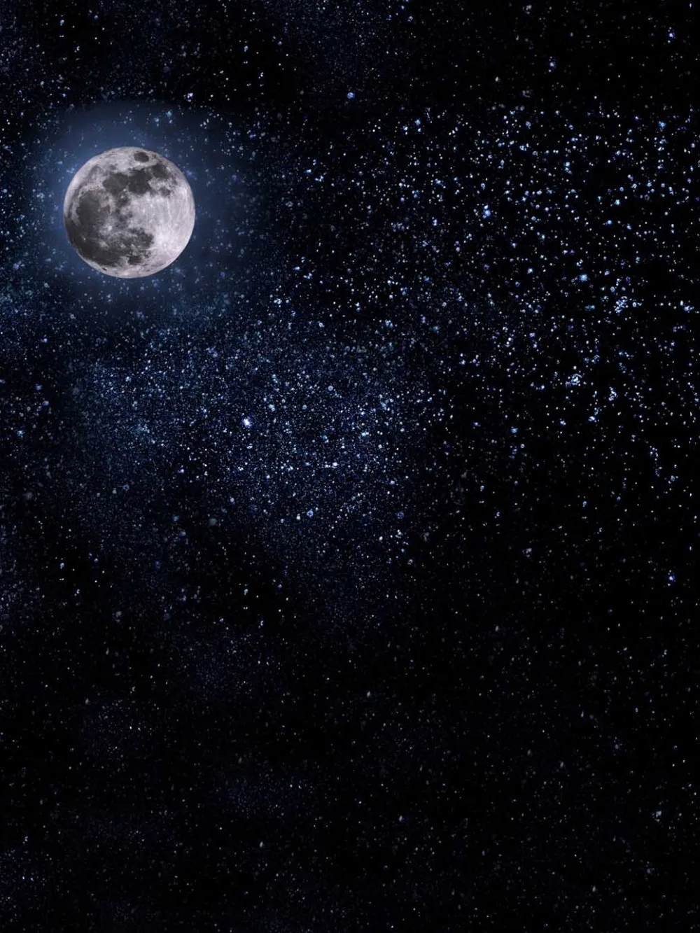 8x12FT bleu foncé espace lune planète étoilée nuit étoiles personnalisé