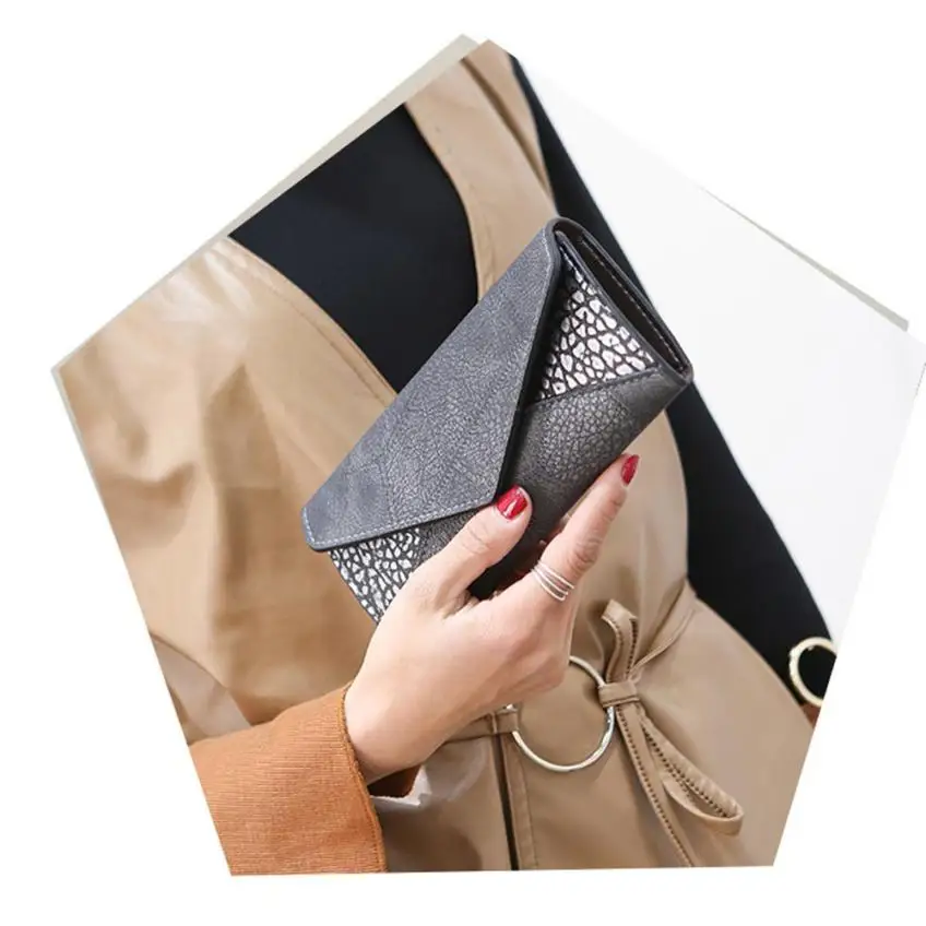 Женские клатчи повседневные сумки качественные клатчи модные дизайнерские кошельки известный бренд Высокое качество Популярные N21 - Цвет: gray