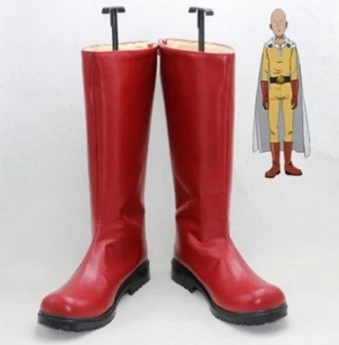 

NEW Anime One Punch Man Saitama Cosplay Shoes Red Boots Costume Cos Custom made