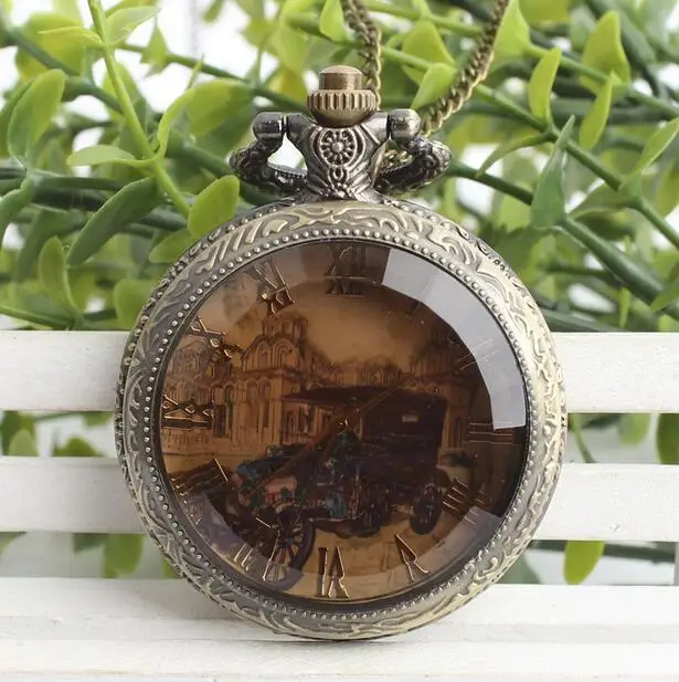 vintage-bronze-antiques-dark-brown-glass-roman-numerals-flip-clock-pocket-watches-gift-pok872