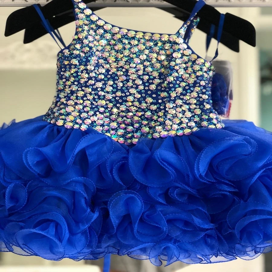 Little Pageant Vestido corto para niña pequeña, vestido de para baile de graduación, azul 2019|Vestidos floreados de niña| - AliExpress