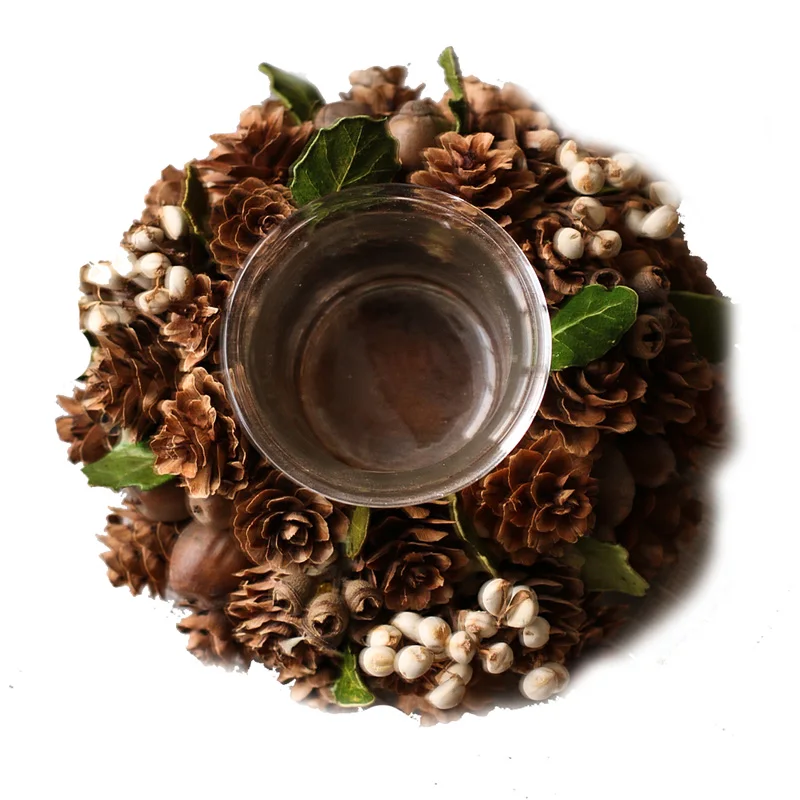 Pinecone Рождественский Декоративный Подсвечник дисплей части окна украшения стола