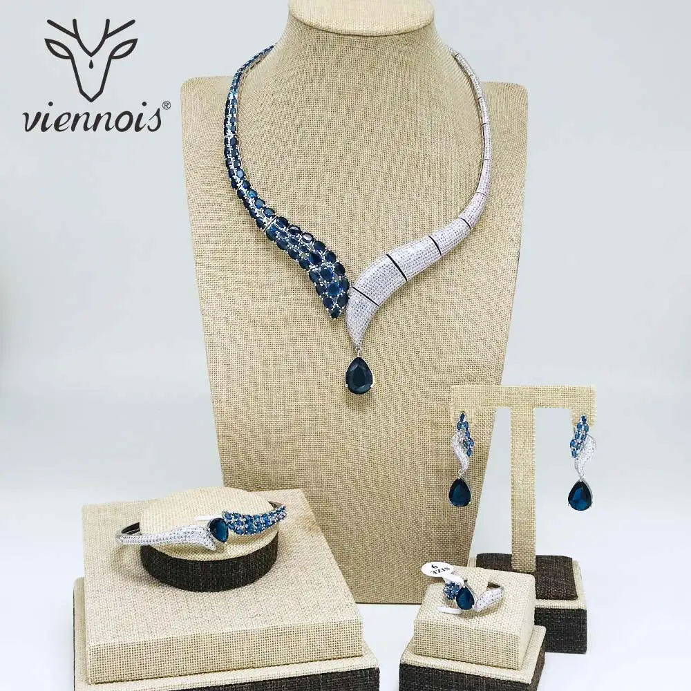 Женские вечерние сережки подвески Viennois серьги с кристаллами