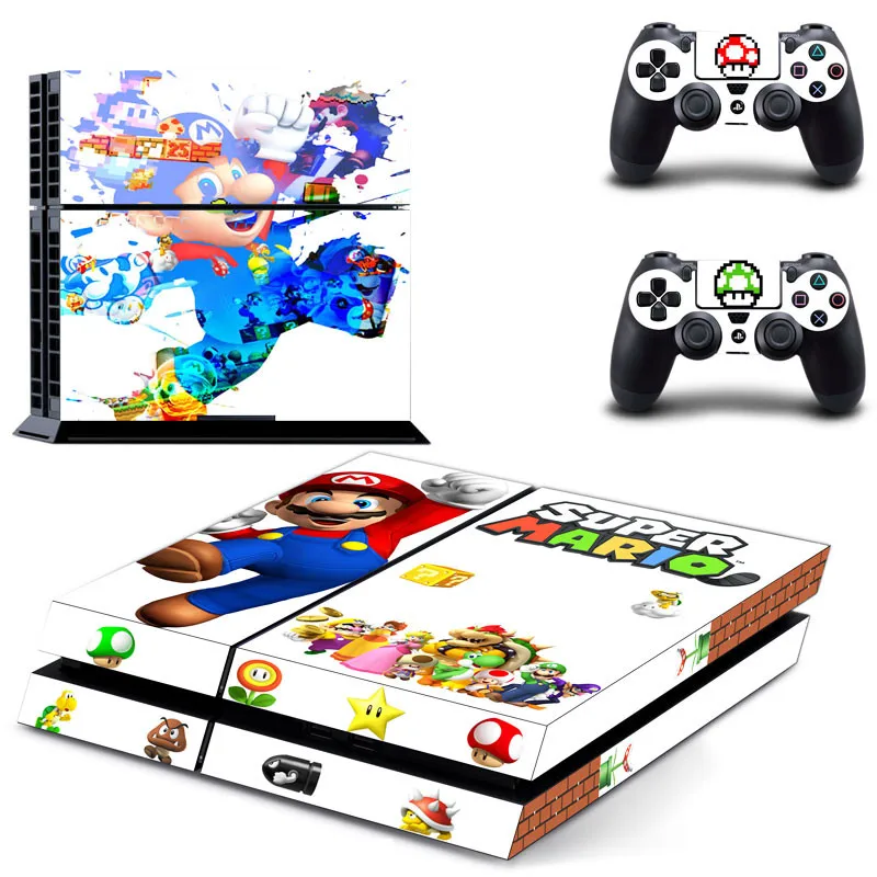 

For Super Mario PS4 Skin Sticker Decal for Sony PlayStation 4 Console and 2 controller skins PS4 Stickers Vinyl Accessory