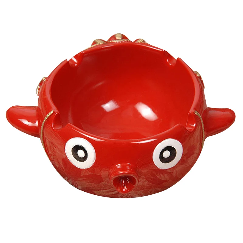 

Chinese Red Rich Fish Ashtray Ornaments Fashion Fish Figurines Ashtray Miniature Business Wedding Gifts Home Decor Accessories