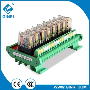 

JR-8L1 DC5V 12V 24V 8 Channel Relay Module PLC Output Amplifier Board NPN PNP DIN Rail Mount AC110V 220V