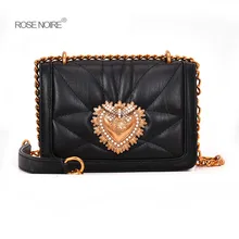 

Ladies Metal Love Heart Pattern Chain Shoulder Crossbody Bags High Quality Women Leather Handbags Clutch Evening Bags Louis Bags