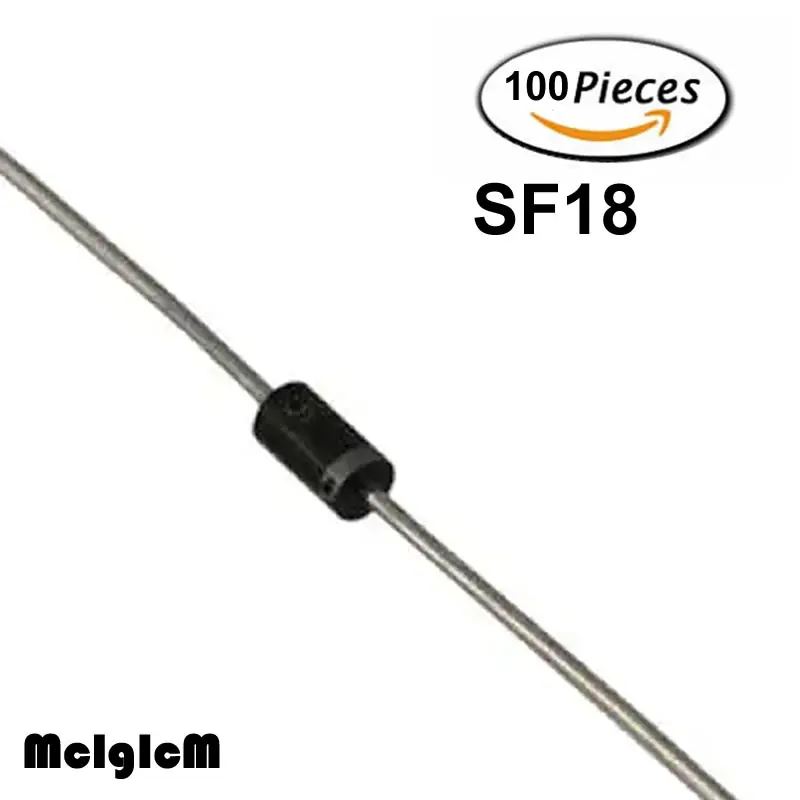 

MCIGICM 100pcs Rectifier Diode 1A 600V DO-41 SF18
