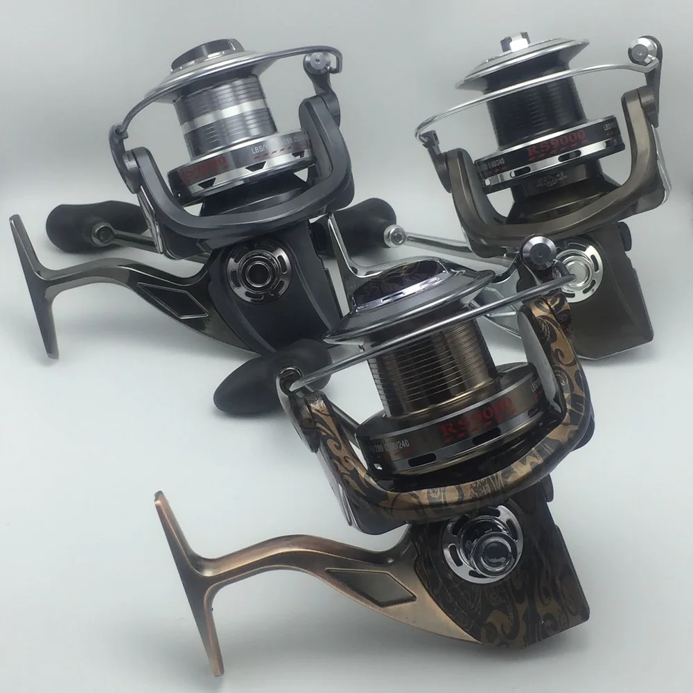 

DEBAO Metal Coil Long Shot Type Big Spinning Fishing Reel Stainless Steel Wheel Feet 13BB Brown Body