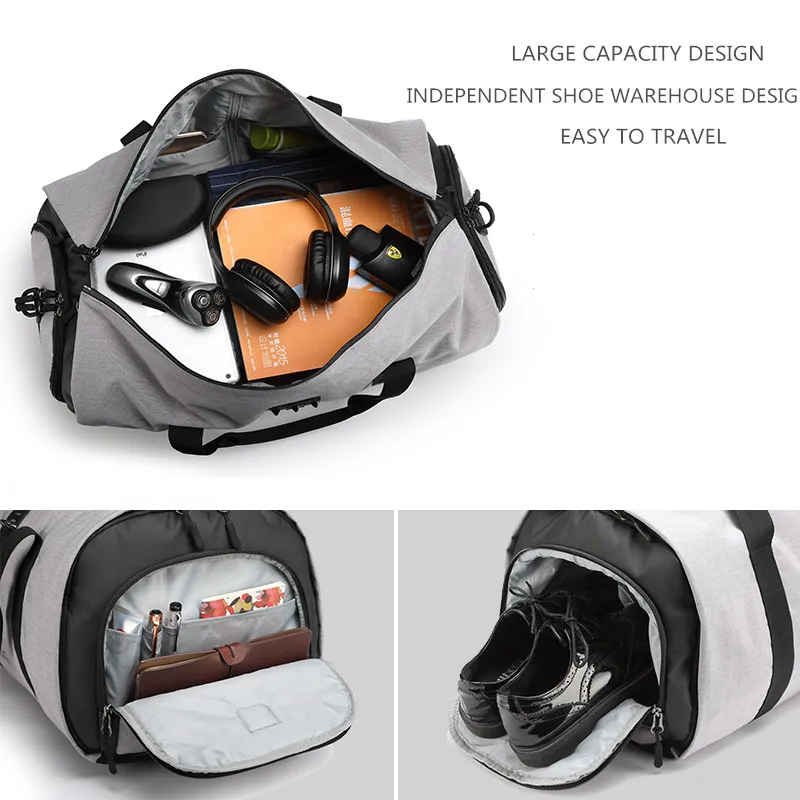 OZUKO мужской костюм сумка для хранения для путешествий многофункциональная Большая Емкость Водонепроницаемая спортивная сумка ручной Багаж для путешествий Сумки с мешком для обуви