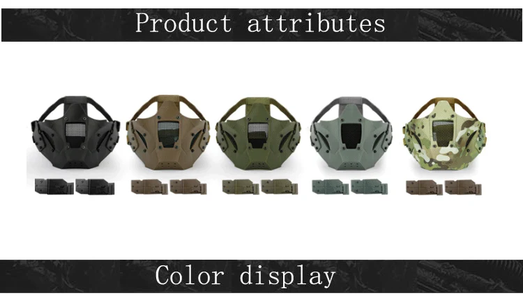 Наружная тактическая Железный Самурай защита на половину лица маска, многофункциональная маска для лица, шлем, установленное на открытом воздухе тактическое оборудование