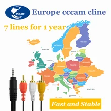 1 год Европа cccam cline для Испании Швеция Германия Польша Португалия линии IKS Receptor share сервер HD DVB-S2 C-line через USB Wifi