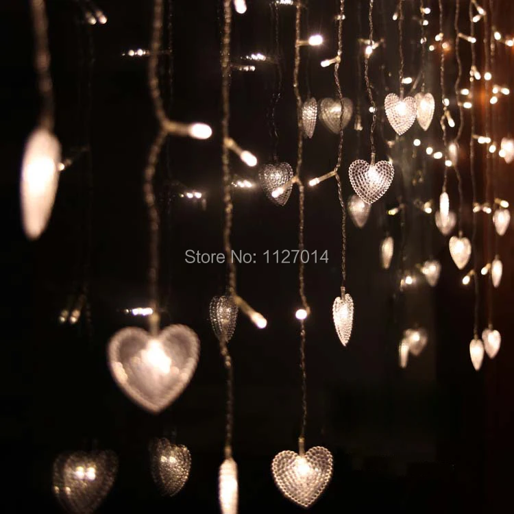 

5m 208 bulbs LED Curtain lights Heart Garland string lights Christmas kerst verlichting holiday party wedding decorations lamps