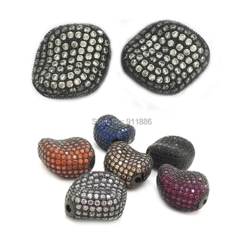 

Gunmetal Black micro pave cubic zirconia crystal beads Twisted beads for Pearl Gem Stone Bracelets Necklace jewelry making
