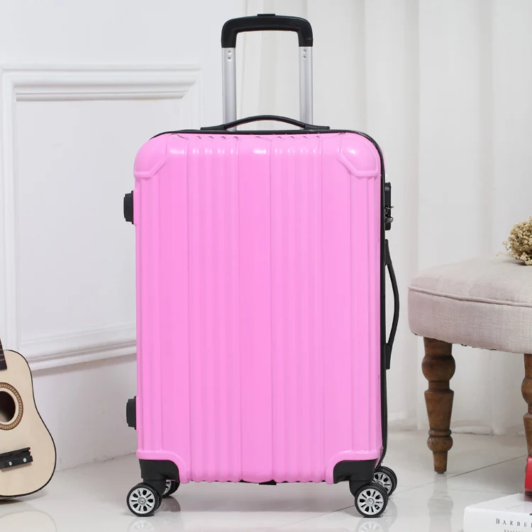 Новинка; Лидер продаж; чемодан, сумка для Для женщин путешествий вращающиеся колеса Чемодан на колесах 20 мм/22 мм/24 дюйма салон троллейбуса коробка модный мужской чемодан - Цвет: pink