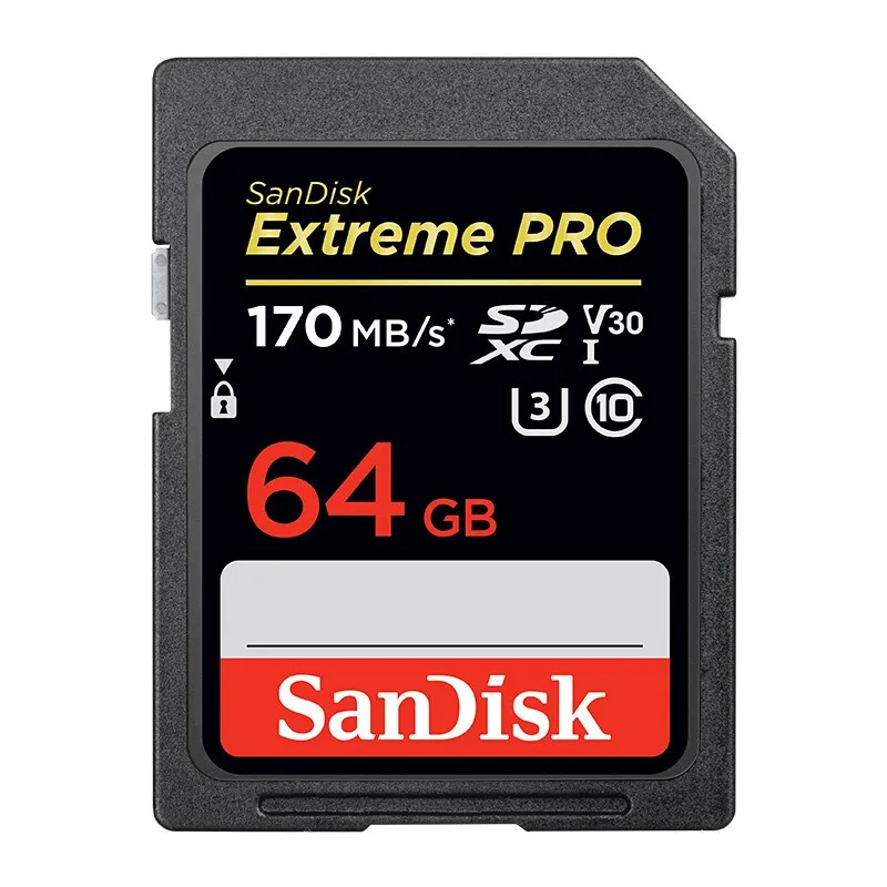 Карта памяти SanDisk Extreme Pro SDHC/SDXC, SD карта, 32 ГБ, 64 ГБ, 128 ГБ, 256 ГБ, класс 10, U1, U3, 4 K, 16 ГБ, 512 ГБ, флеш-карта памяти для камеры - Емкость: SDK-SD170M-64G