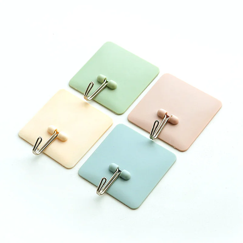 

Wall Hooks Multipurpose Crochet Holder Bathroom Accessories Coat Hook Hanger For Kitchen Strong Paste Sticker Wall Keys Hanger