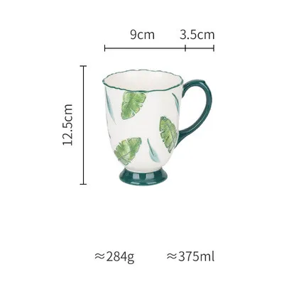 8 дюймов керамические обеденные тарелки растительные Листья Лист напечатанный под глазурованной фарфоровой кружкой чашки чаши посуда и тарелки столовые приборы посуда - Цвет: O