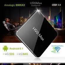 

H96 MAX X2 4GB/64GB Smart TV Box Android 8.1 tv box Amologic S905x2 quad core USB3.0 H.265 4K GooglePlay Netflix set top box