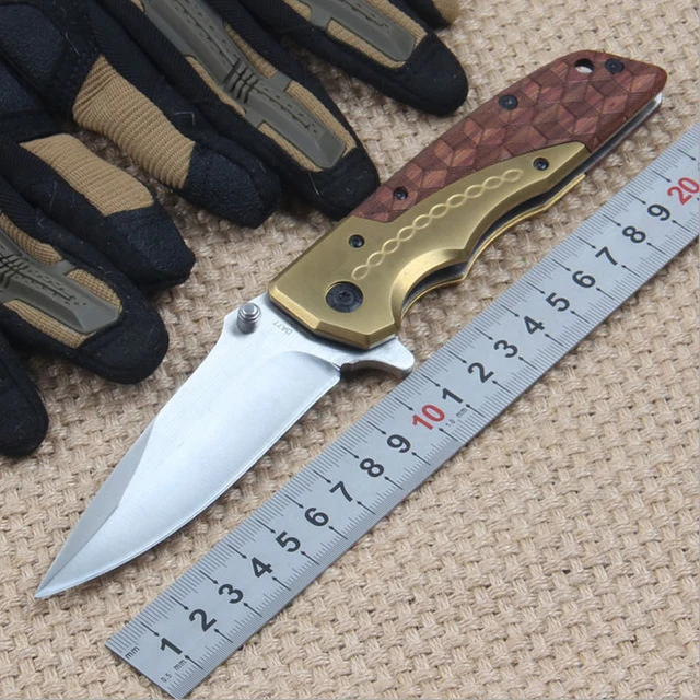 

SDIYABEIZ DA77 Folding Utility Knife Steel+Redwood Handle Hunting Survival Tactical Knife Outdoor Camping Knife EDC Tools