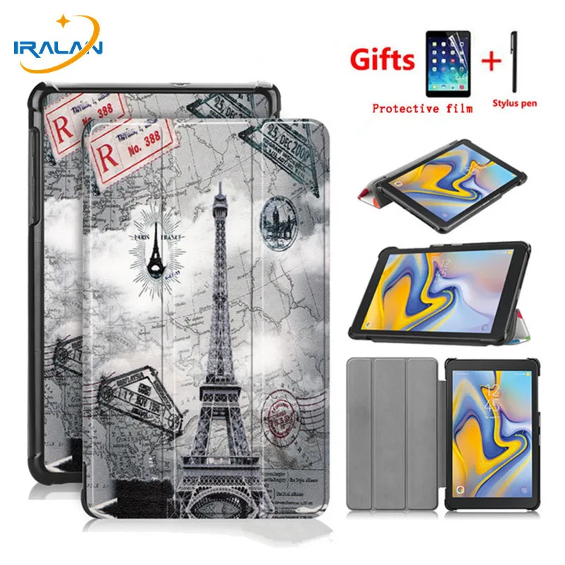 Slim Print PU Leather Stand Case For Samsung Galaxy Tab A 8.0 T387 SM-T387 2018 inch Magnetic Smart Tablet Cover+Film+Stylus | Компьютеры