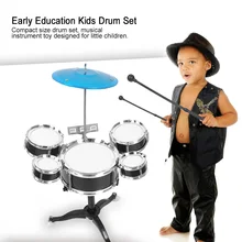 Plug Size Lightweight Mini Children Kids Practicing Drum Instrument Portable ABS Stainless Steel Drum Set drop shipping